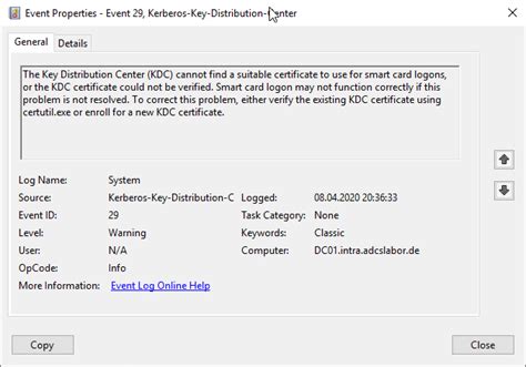 smart card login failed kdc certificate could not be validated|Cross.